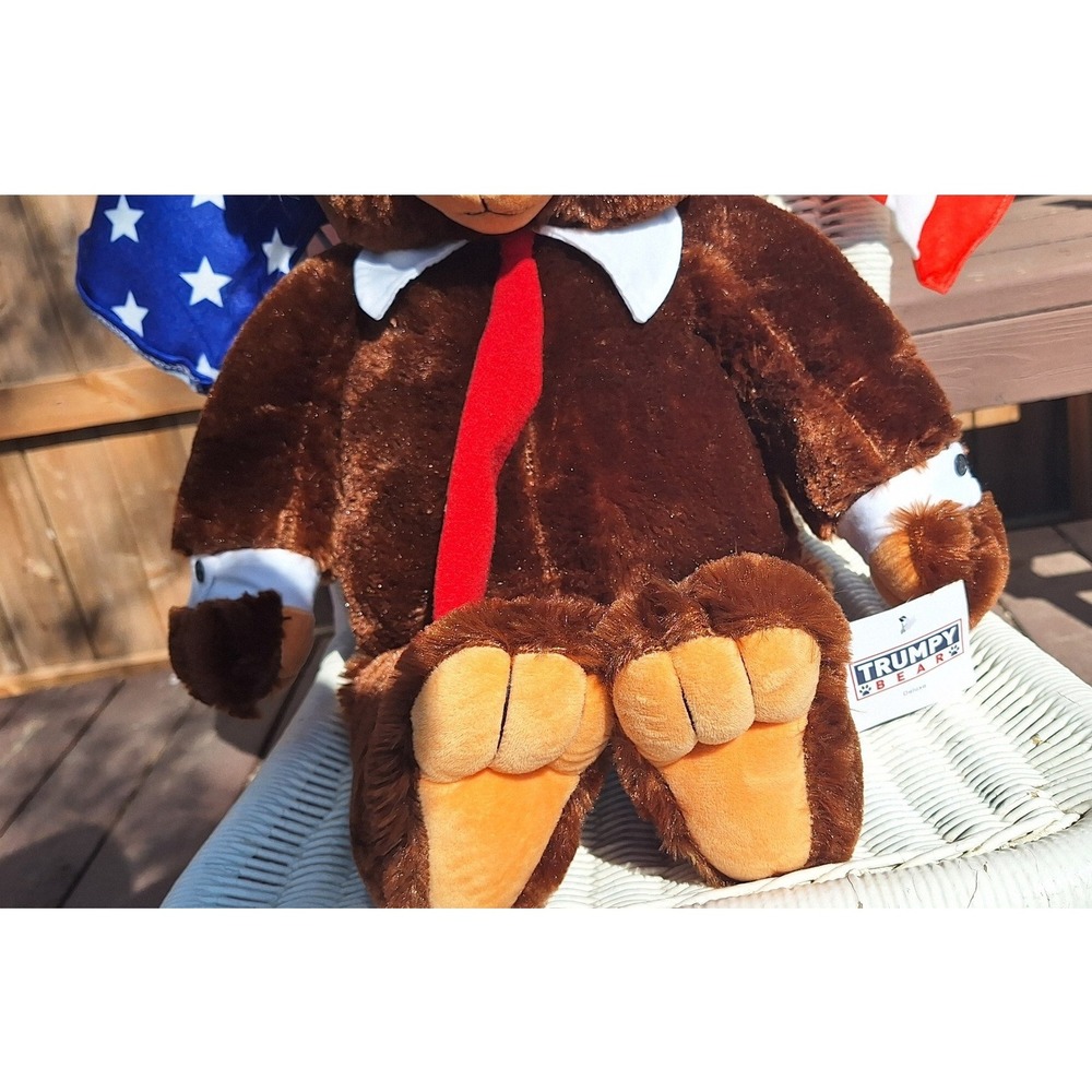 Trumpy Bear Deluxe Plush 22 inch Collectible with American Flag Blanket Inside - Picture 4 of 11